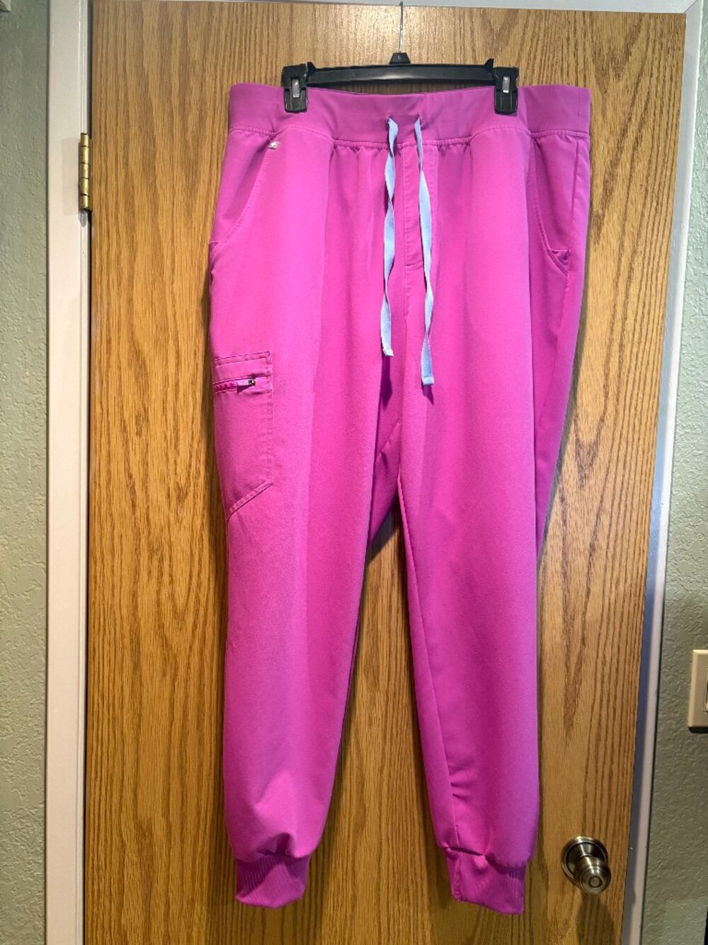 FIGS Zamora High-Waisted Jogger Scrub Pants Magenta Pink XXL